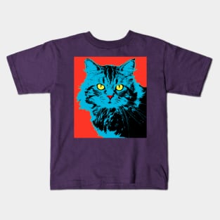 CAT - POP ART RED Kids T-Shirt